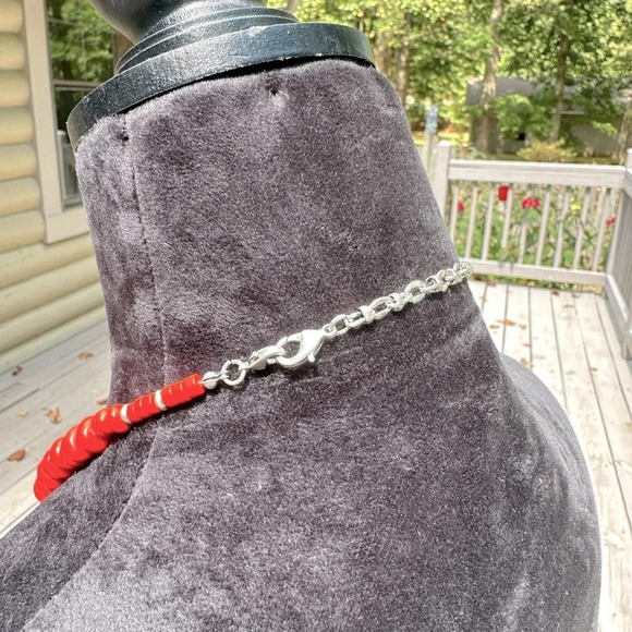 Multiple Looks 3 Strand Orange & Silver Long Statement Necklace Premier Designs - Picture 12 of 16